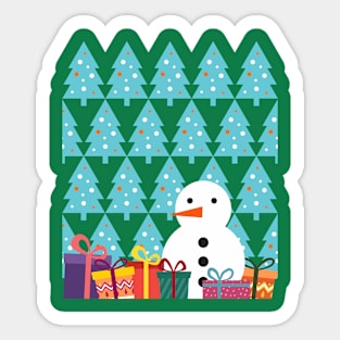 Snowman and chistmas celebration Sticker